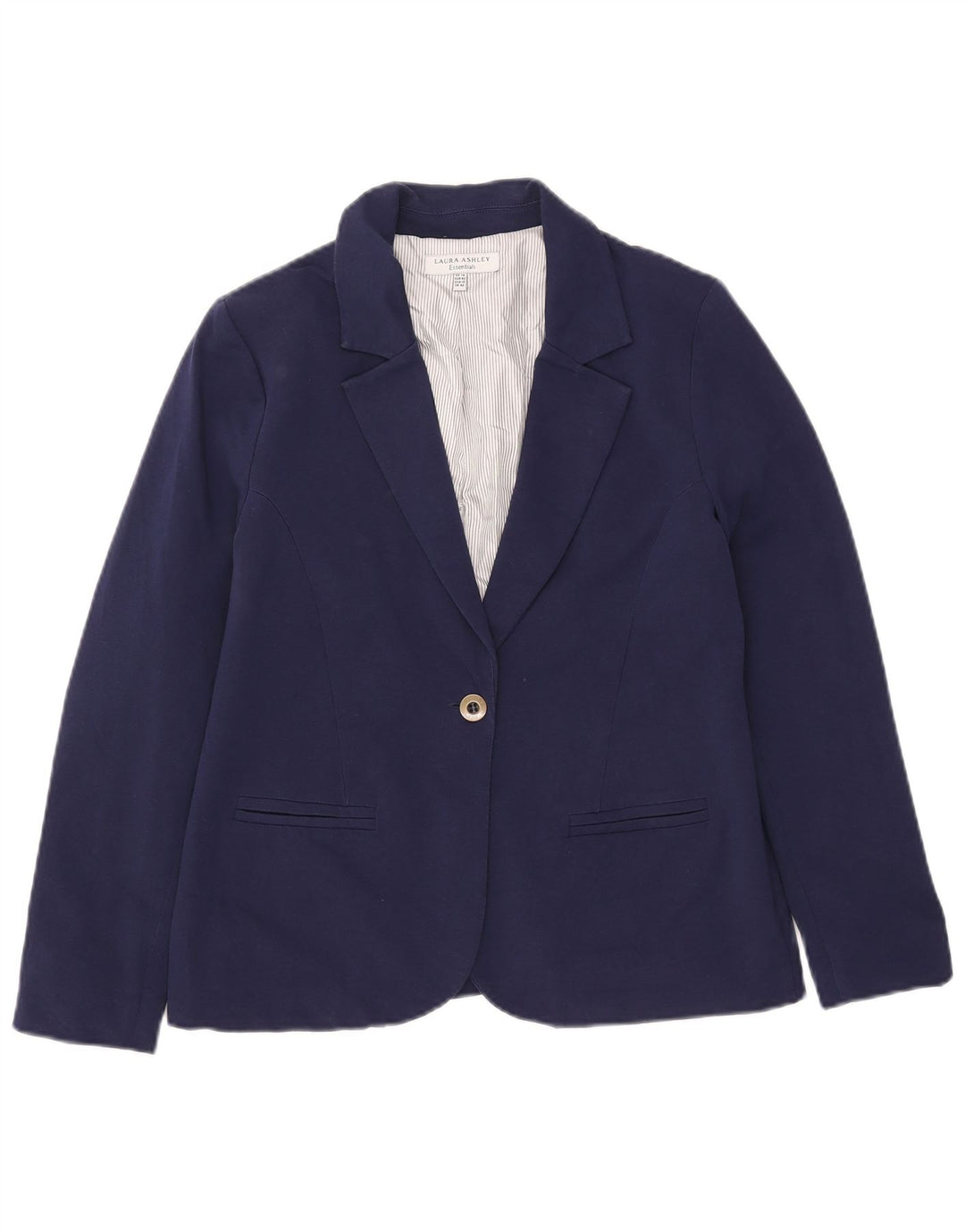 Laura Ashley Chaqueta tipo blazer con 1 botón para mujer UK 44 Grande Algodón azul marino