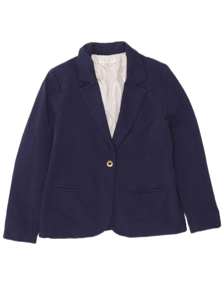 Laura Ashley Chaqueta tipo blazer con 1 botón para mujer UK 44 Grande Algodón azul marino