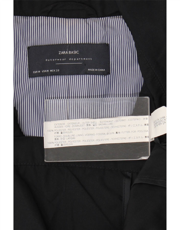 Zara Mujer Chaquetón UK 44 Medio Azul Marino Poliéster
