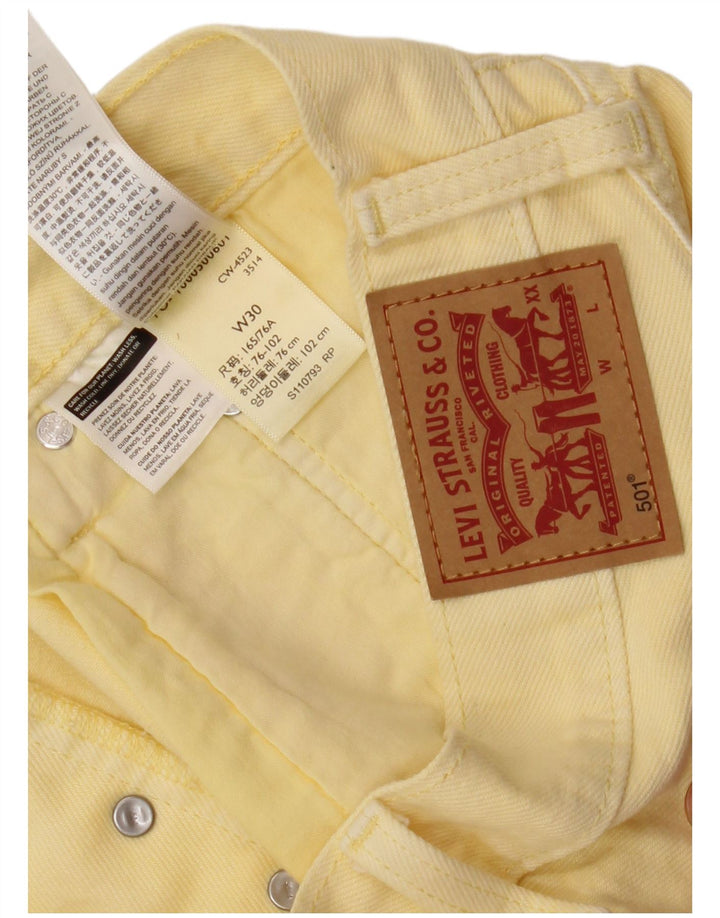 LEVI'S Mujer 501 Shorts De Mezclilla W30 Algodón Amarillo Medio