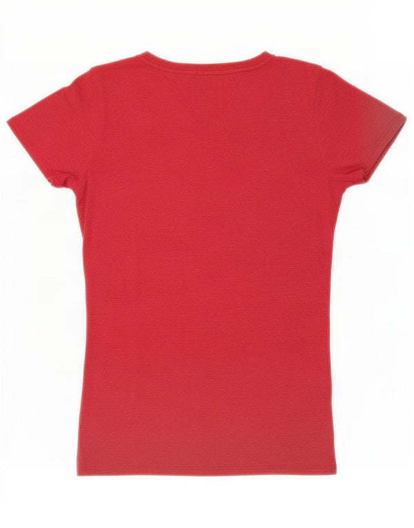 Tommy Hilfiger Camiseta gráfica para mujer Top UK 12 Medium Red