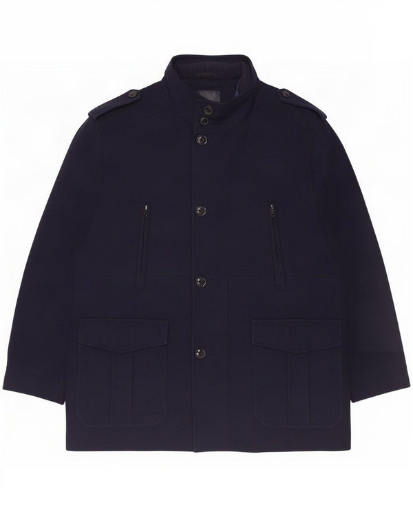 Marks & Spencer Abrigo militar autógrafo para hombre UK 42 XL Azul marino