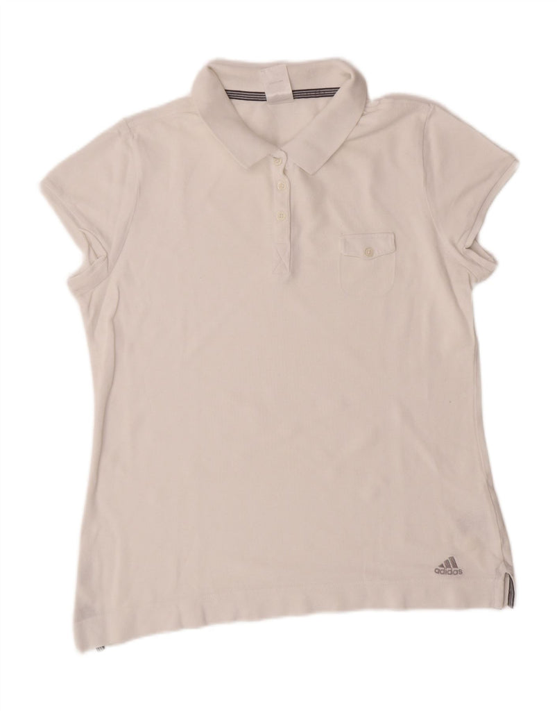 ADIDAS Womens Polo Shirt UK 20 2XL White Cotton Vintage Adidas and Second-Hand Adidas from Messina Hembry 