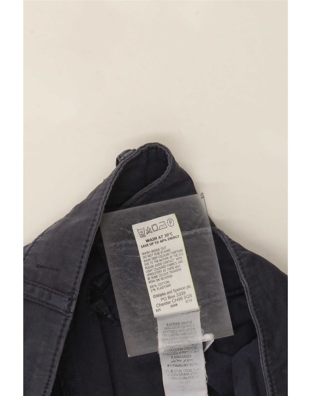 Marks & Spencer Pantalones cortos para mujer UK 12 Medium W32 L24 Azul marino