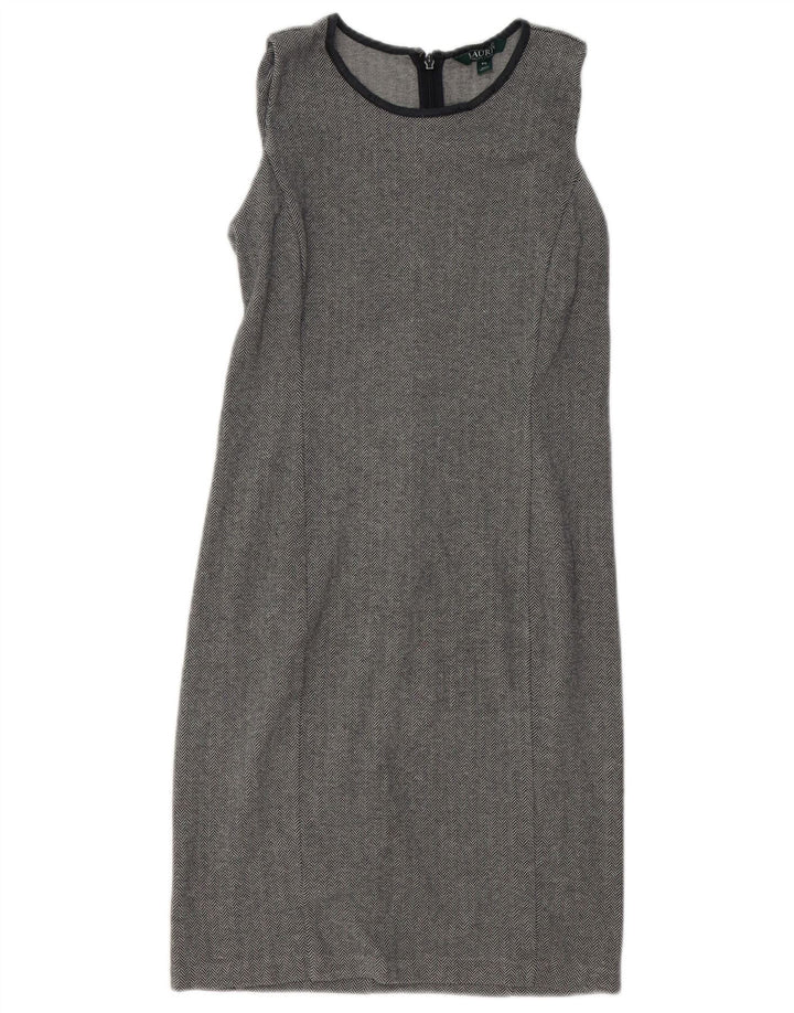 RALPH LAUREN Vestido tubo sin mangas para mujer UK 10 Small Grey Herringbone