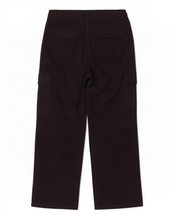 Zara Pantalones cargo holgados de cintura alta para mujer EU 38 Small W28 L27 Negro