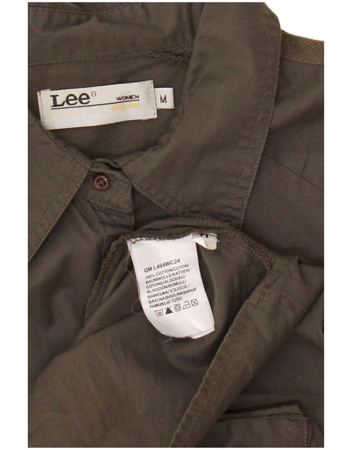 Lee Vestido Cargo A-Line para Mujer UK 44 Algodón Caqui Mediano