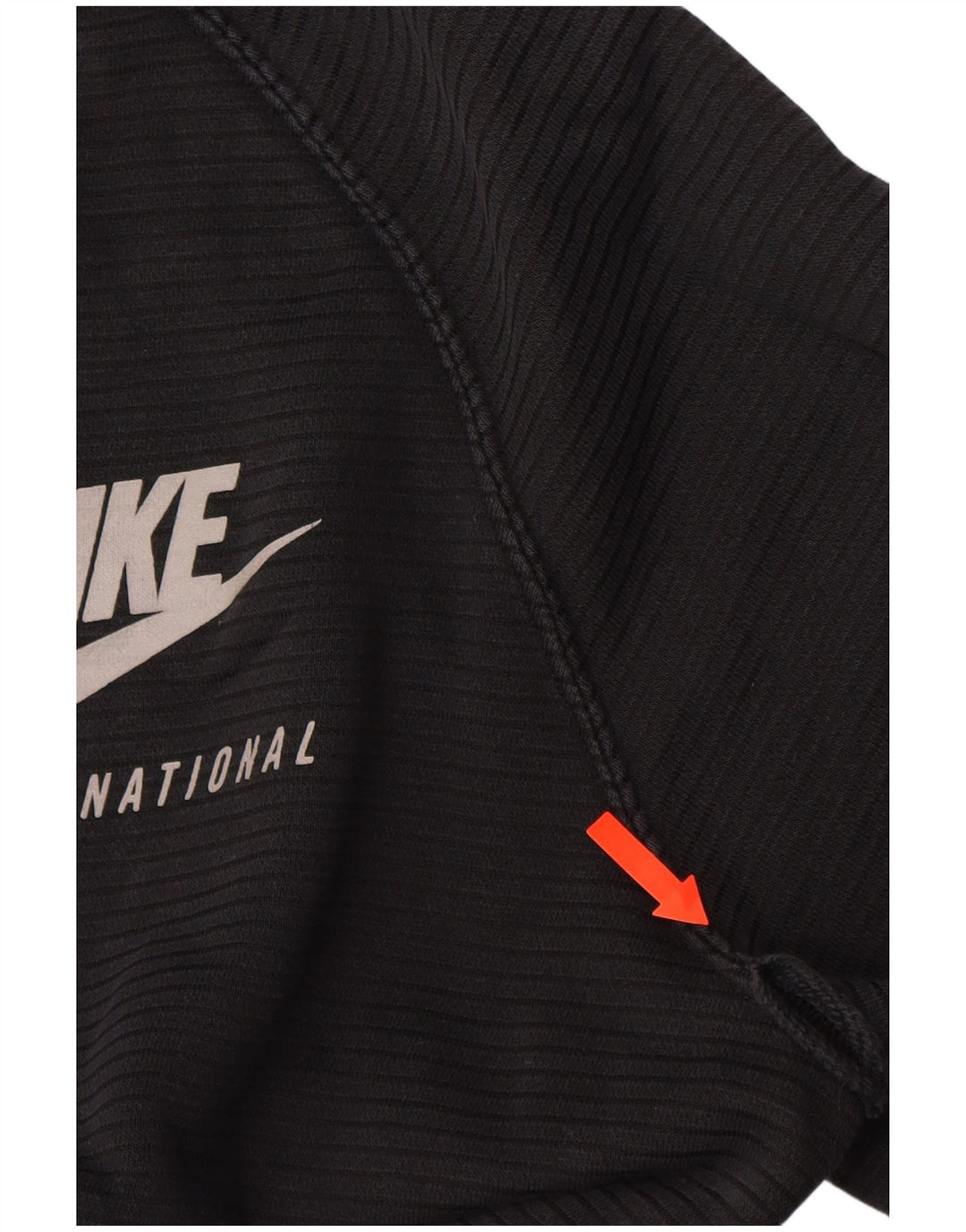 NIKE Hombre Sudadera Jumper Large Negro Rayas Algodón