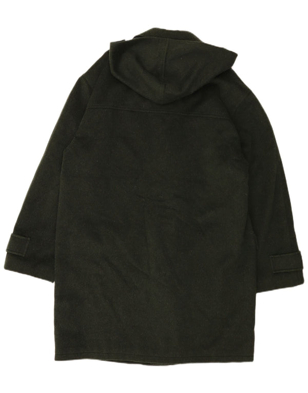 Vintage hombres con capucha Duffle abrigo Reino Unido 40 verde grande