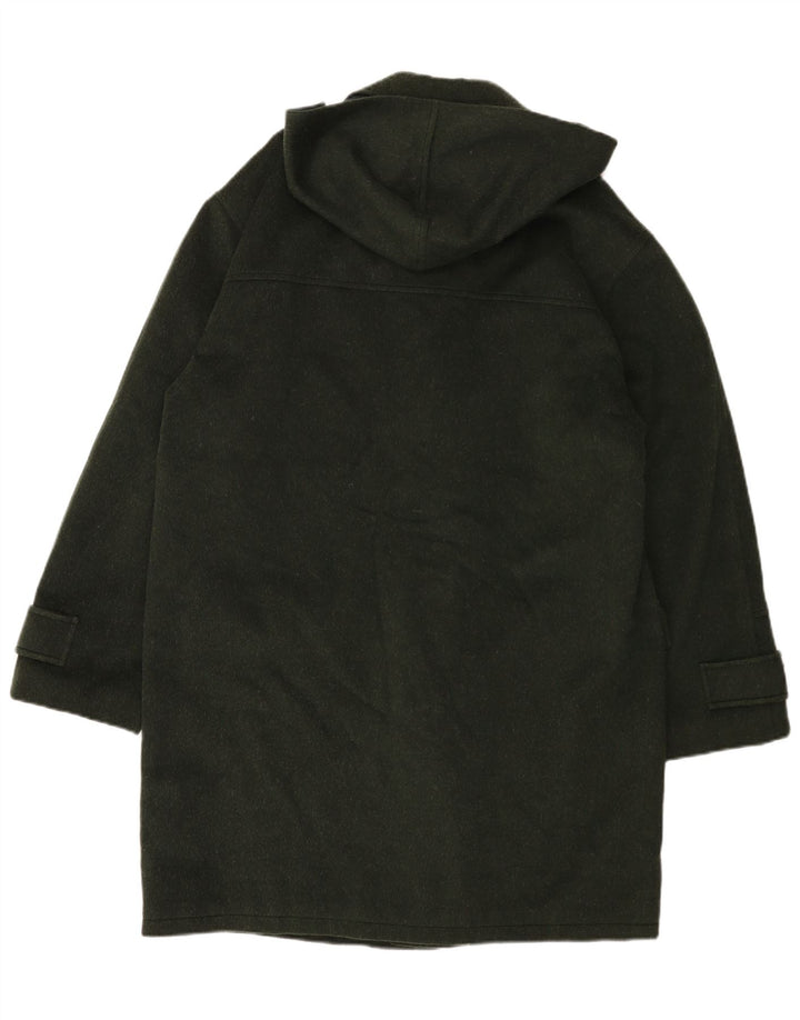 Vintage hombres con capucha Duffle abrigo Reino Unido 40 verde grande