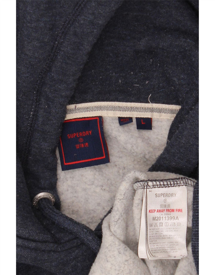 Superdry Jersey con capucha para hombre, talla grande, de algodón moteado en azul marino