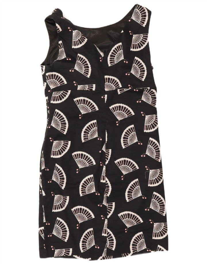 Oasis Vestido tubo sin mangas con estampado abstracto para mujer UK 40 grande Negro