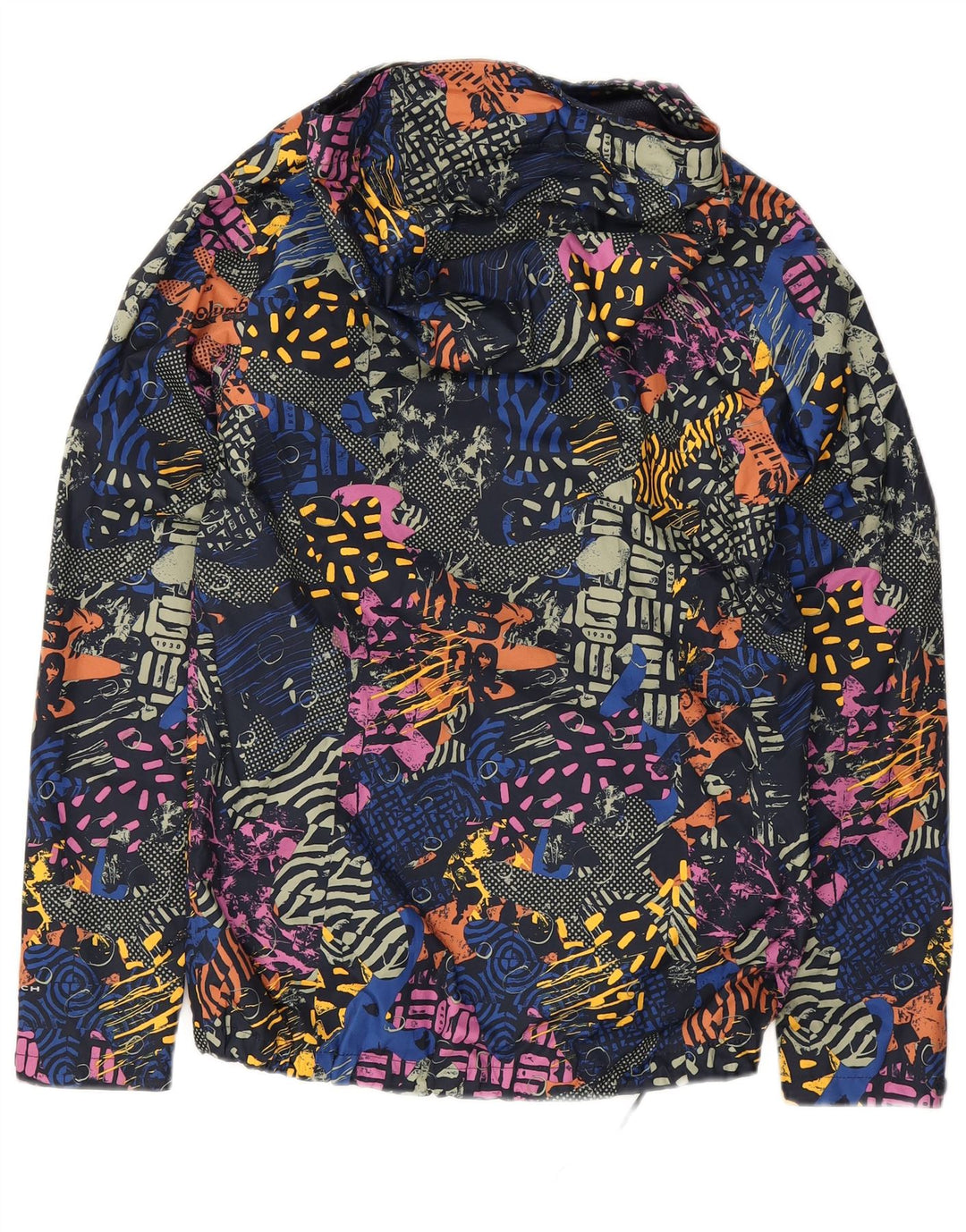 Columbia Chaqueta impermeable con estampado abstracto para mujer, talla 40, talla pequeña, multicolor
