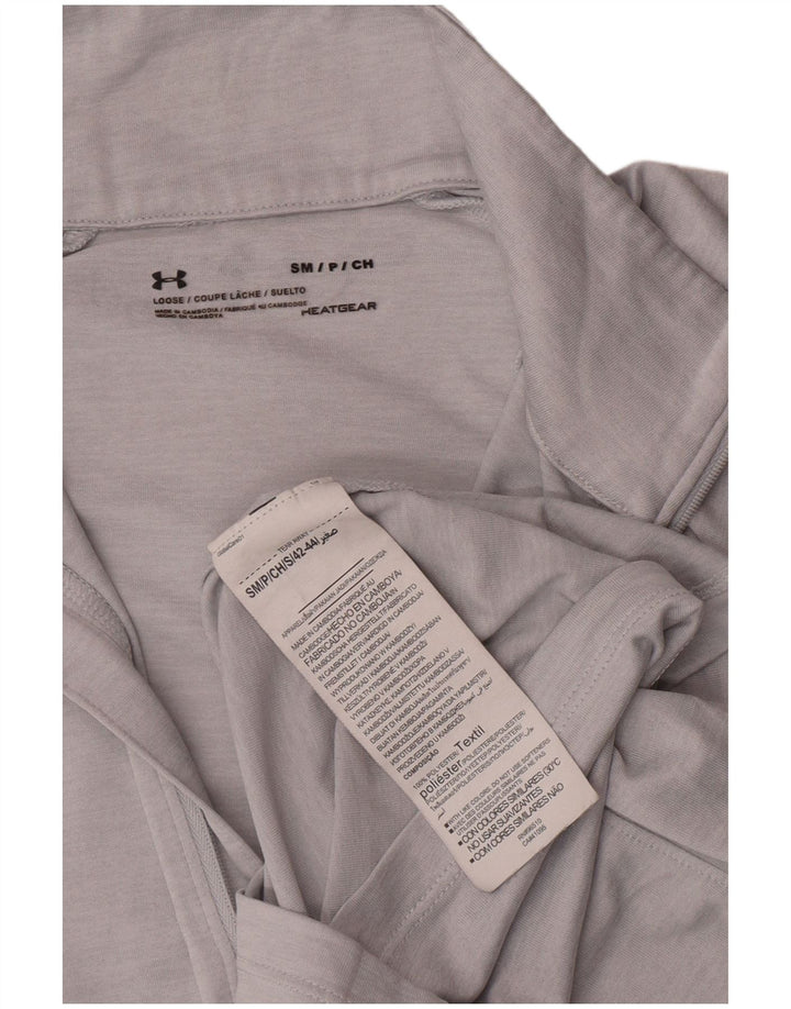 Under Armour Mujer Heat Gear Jersey Chándal Top UK 10 Small Gris