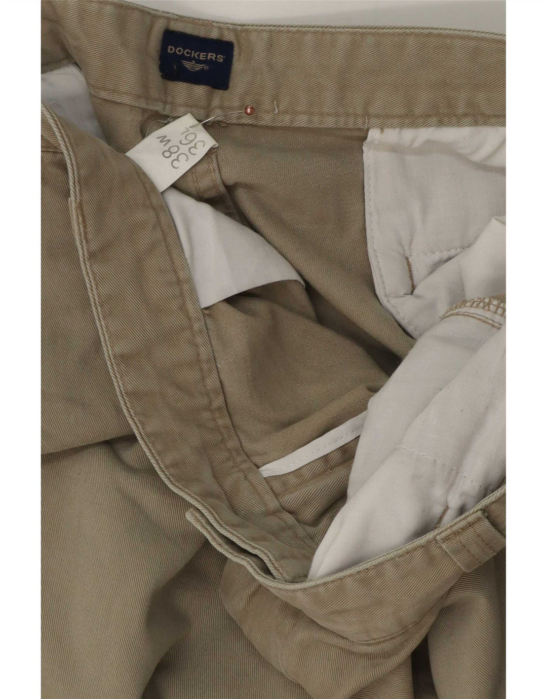 Dockers Pantalón chino con pinzas para hombre W38 L36 Caqui