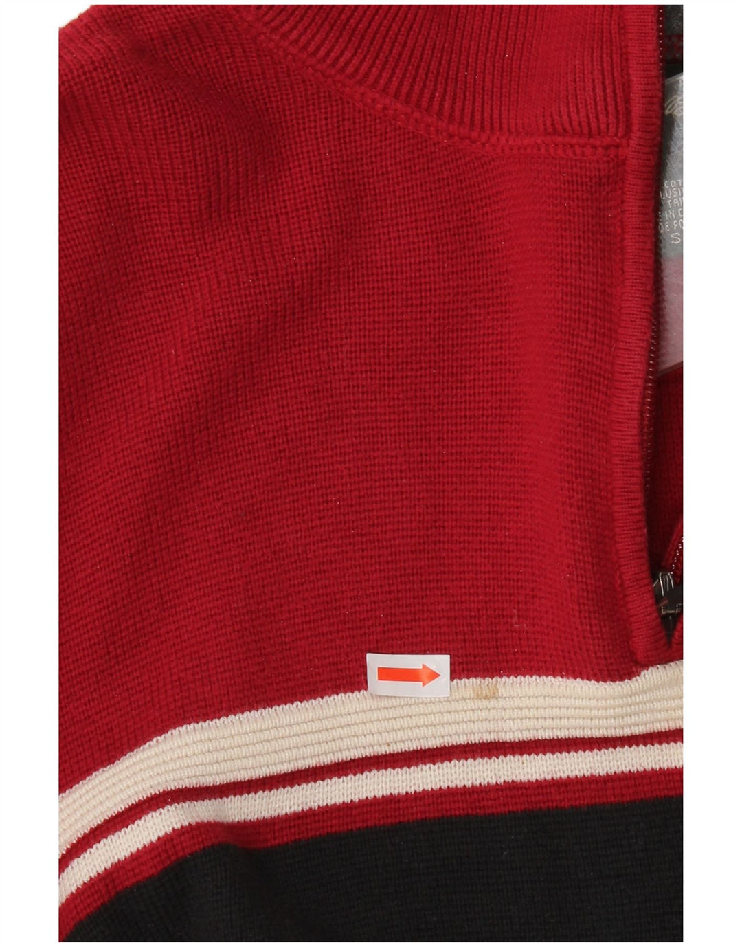 Eddie Bauer Jersey De Cuello Con Cremallera Para Hombre Pequeño Rojo Colorblock Algodón