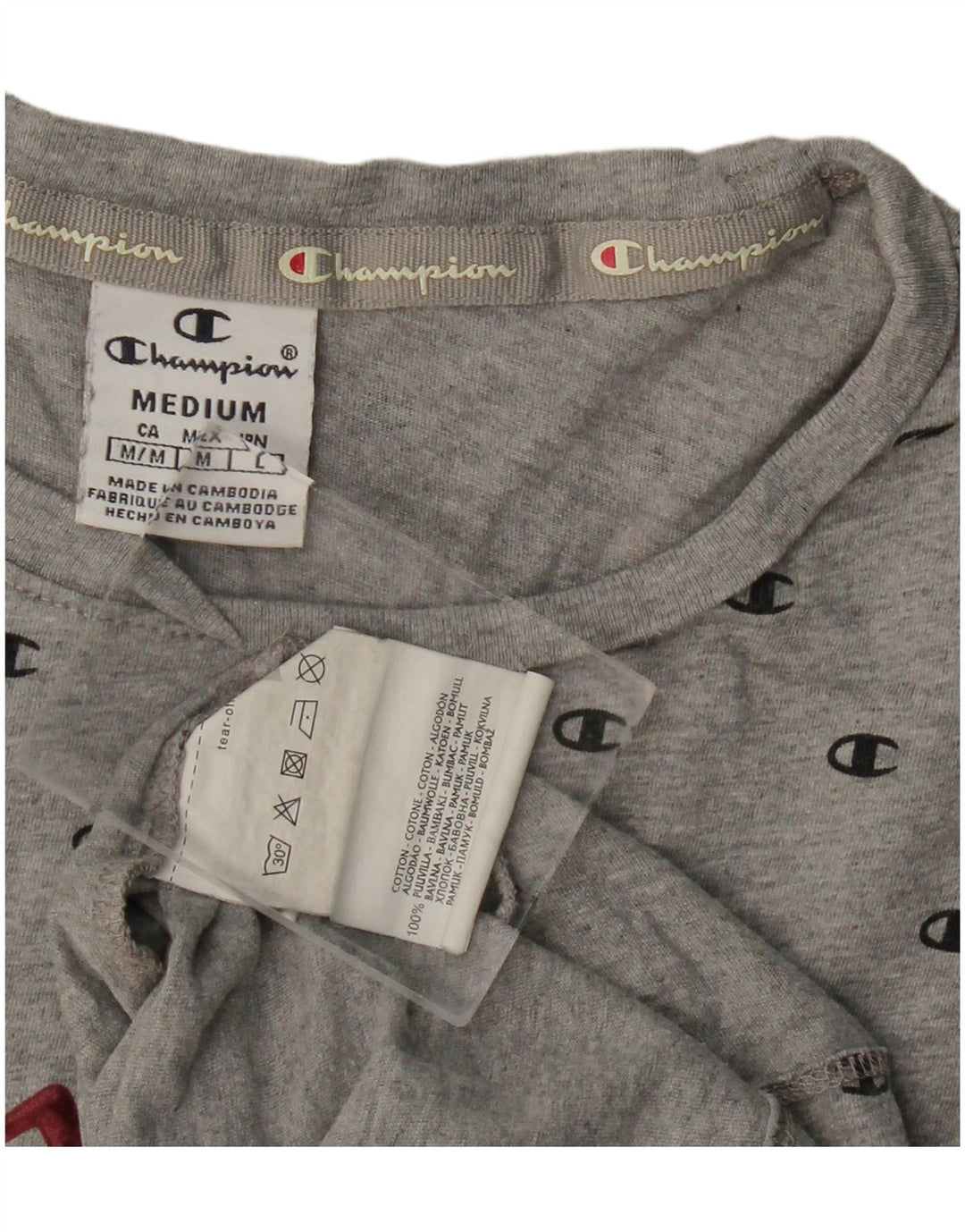 CHAMPION Camiseta gráfica para mujer Top UK 12 Algodón gris medio