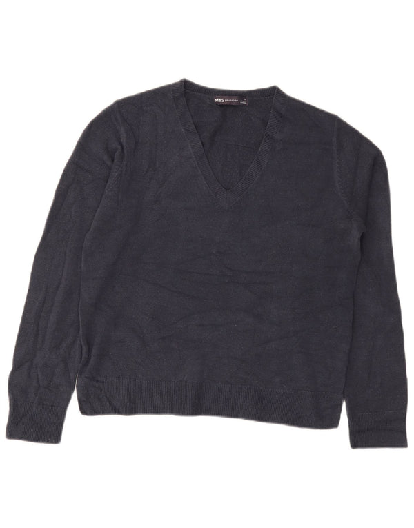 Marks & Spencer Suéter con Cuello en V para Mujer UK 40 Medium Azul Marino