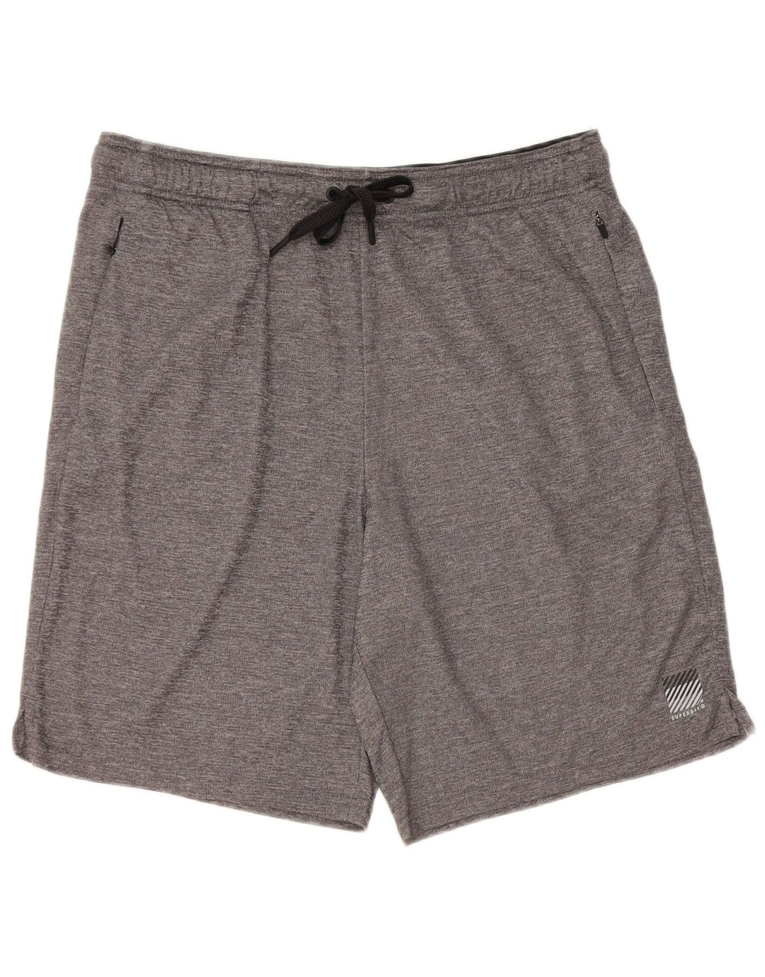 SUPERDRY Pantalones cortos deportivos para hombre poliéster moteado gris grande