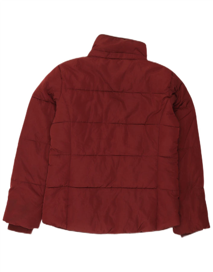 Topshop Chaqueta acolchada extragrande para mujer UK 8 Small Poliéster burdeos