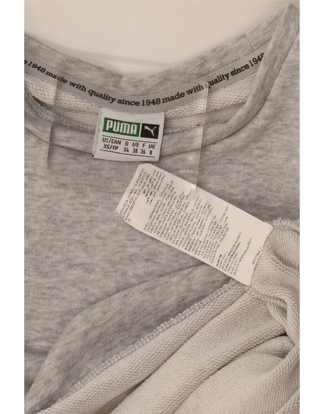 Puma Mujer Sudadera Jumper UK 8 Pequeño Gris Algodón
