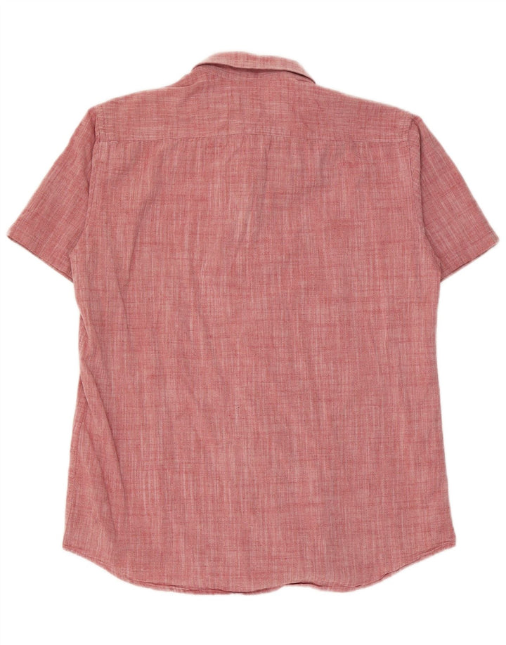 Carrera Camisa de manga corta para hombre de corte regular, talla grande, color rojo