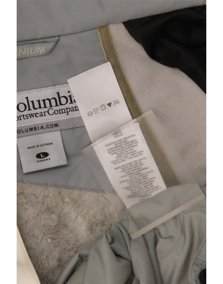 COLUMBIA Chaqueta cortavientos de titanio para mujer UK 40 Grande Blanco Colorblock
