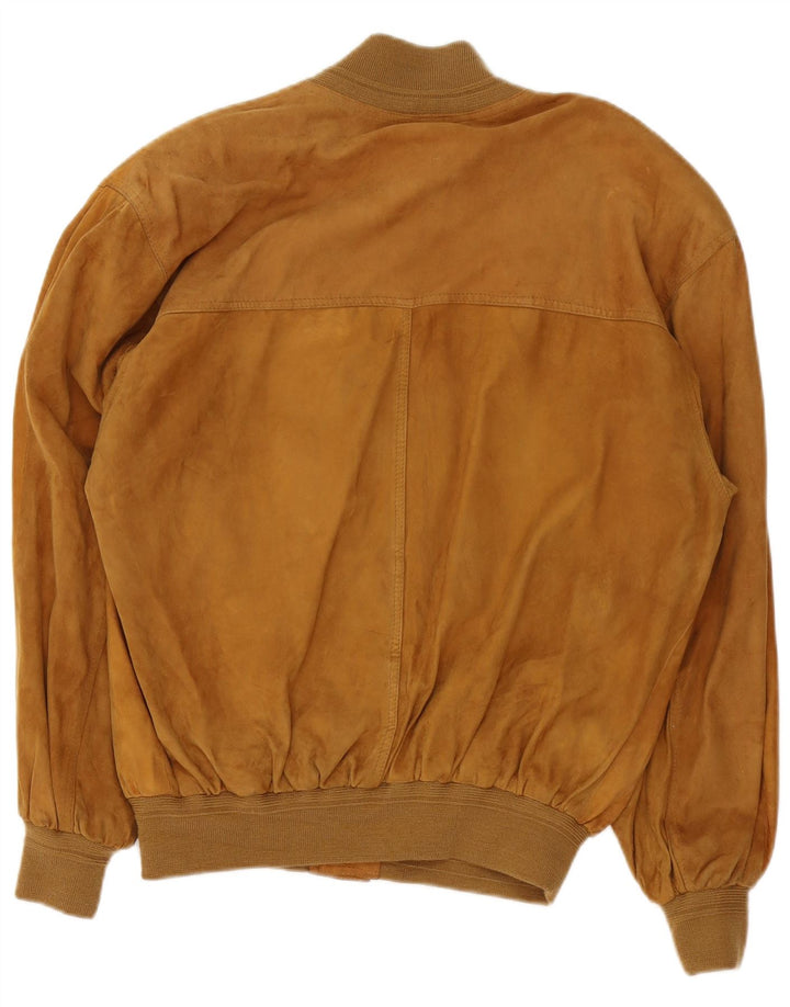 Vintage hombres ante bomber chaqueta Reino Unido 38 medio beige