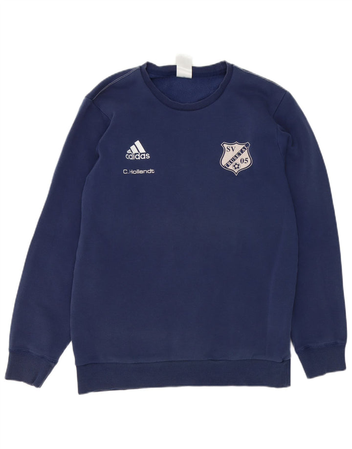 Adidas Hombre Sudadera Gráfica Jumper Medium Azul Marino Algodón