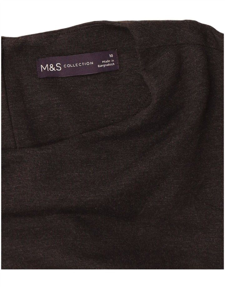 MARKS & SPENCER Vestido acampanado de manga larga para mujer UK 40 Small Negro