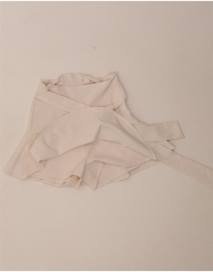 Zara Mujer Falda Pantalón XS W24 Blanco Poliéster