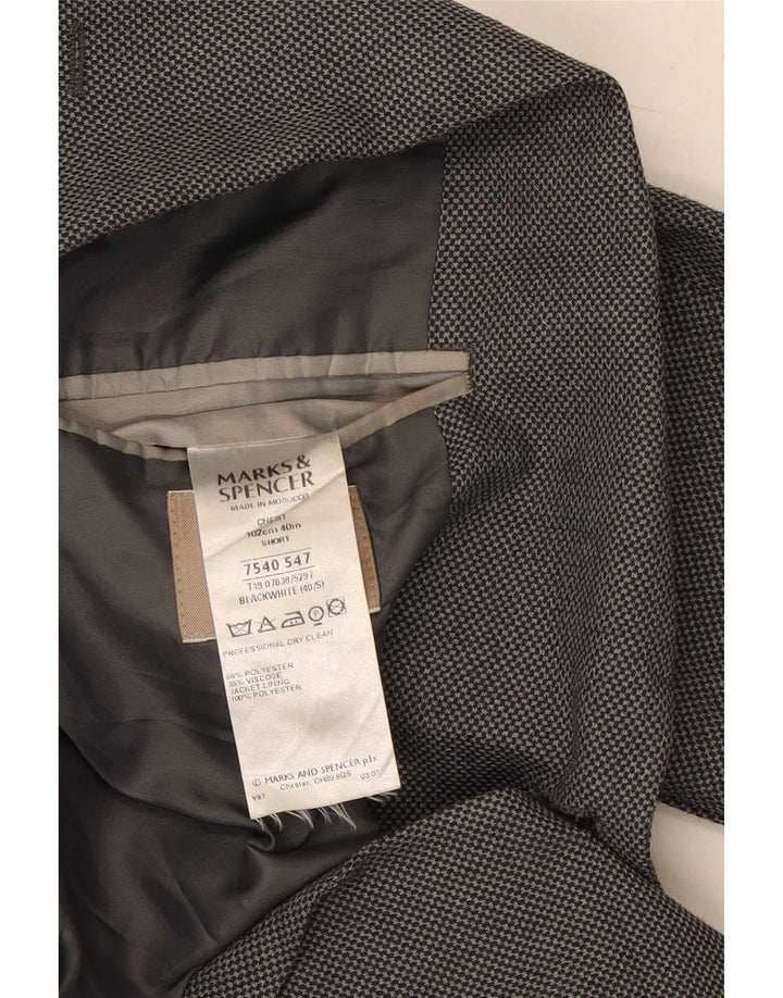 Marks & Spencer Chaqueta tipo blazer de 2 botones para hombre UK 40 Poliéster gris medio
