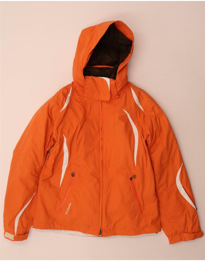 Columbia Chaqueta de esquí con capucha Titanium para mujer UK 44 Mediano Naranja Colorblock
