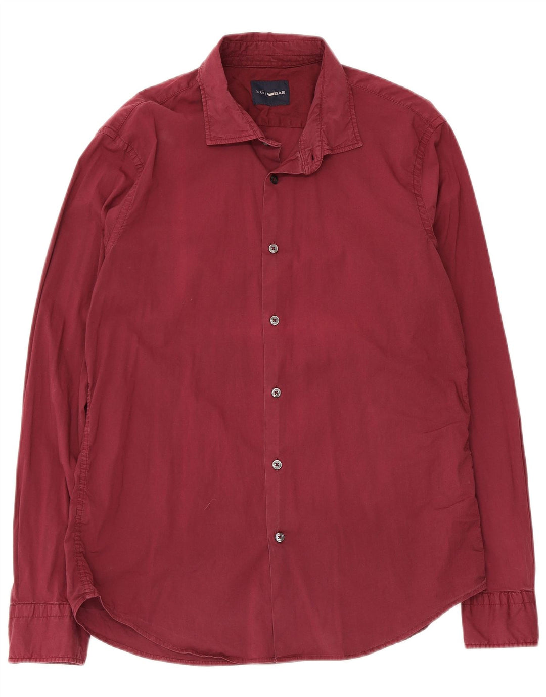 Camisa Gas Hombre XL Algodón Burdeos