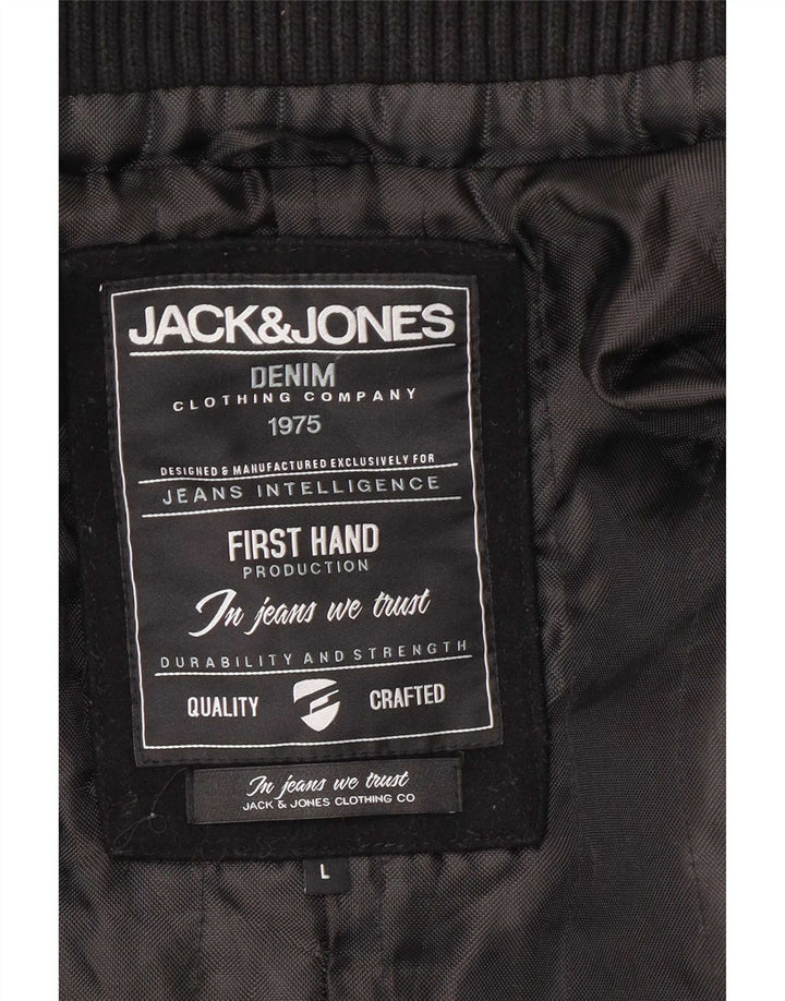 Jack & Jones Chaquetón para hombre UK 40 Large Lana negra