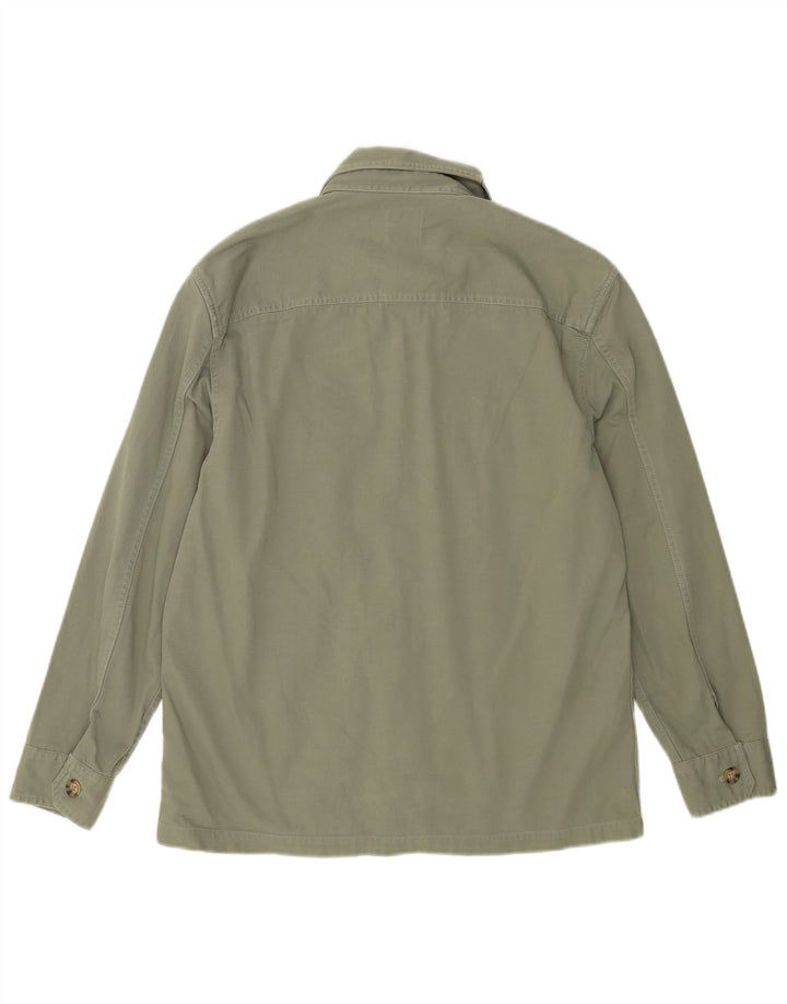 Camisa Marks & Spencer Hombre Sobrecamisa Algodón Verde Medio