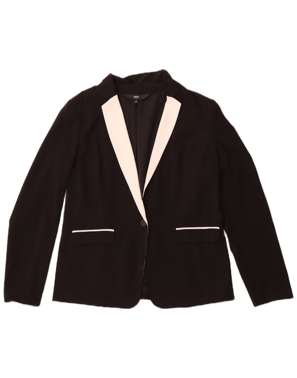 MOSSIMO Chaqueta tipo blazer de 1 botón para mujer UK 46 Grande Color negro