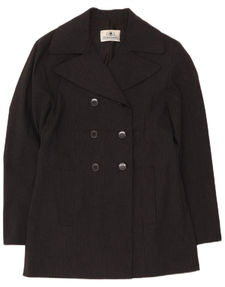 Terranova Chaquetón para mujer UK 10 Small Viscosa a rayas negras