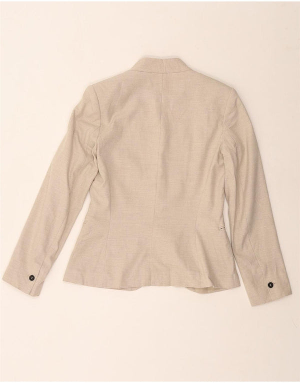ZARA Mujer Chaqueta Blazer 1 Botón EU 36 XS Beige Poliéster