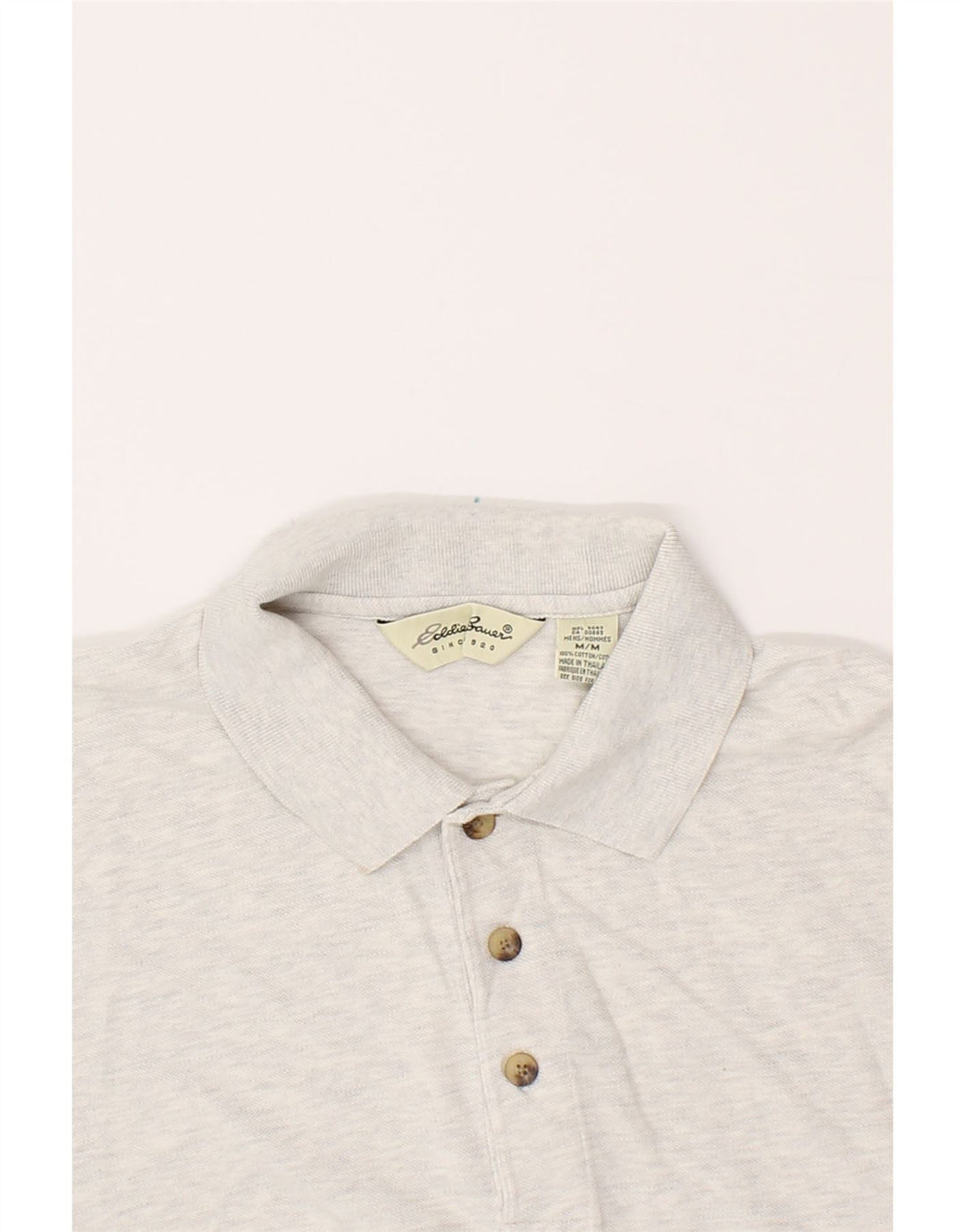 EDDIE BAUER Mens Polo Shirt Medium Grey Cotton Vintage Eddie Bauer and Second-Hand Eddie Bauer from Messina Hembry 