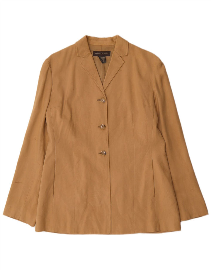 Banana Republic Chaqueta Blazer de 3 Botones para Mujer UK 8 Small Seda Beige