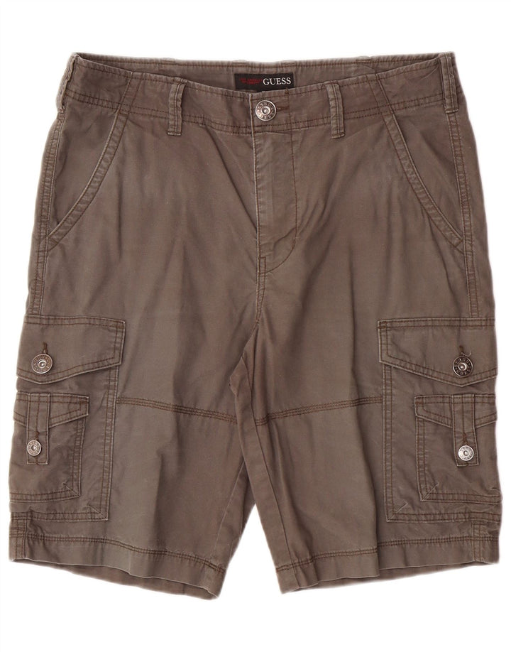 Guess Shorts Cargo Hombre W32 Algodón Gris Medio