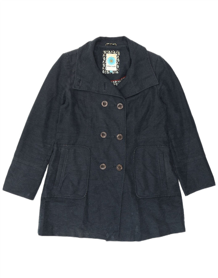 White Stuff Abrigo cruzado para mujer UK 44 Algodón azul marino mediano