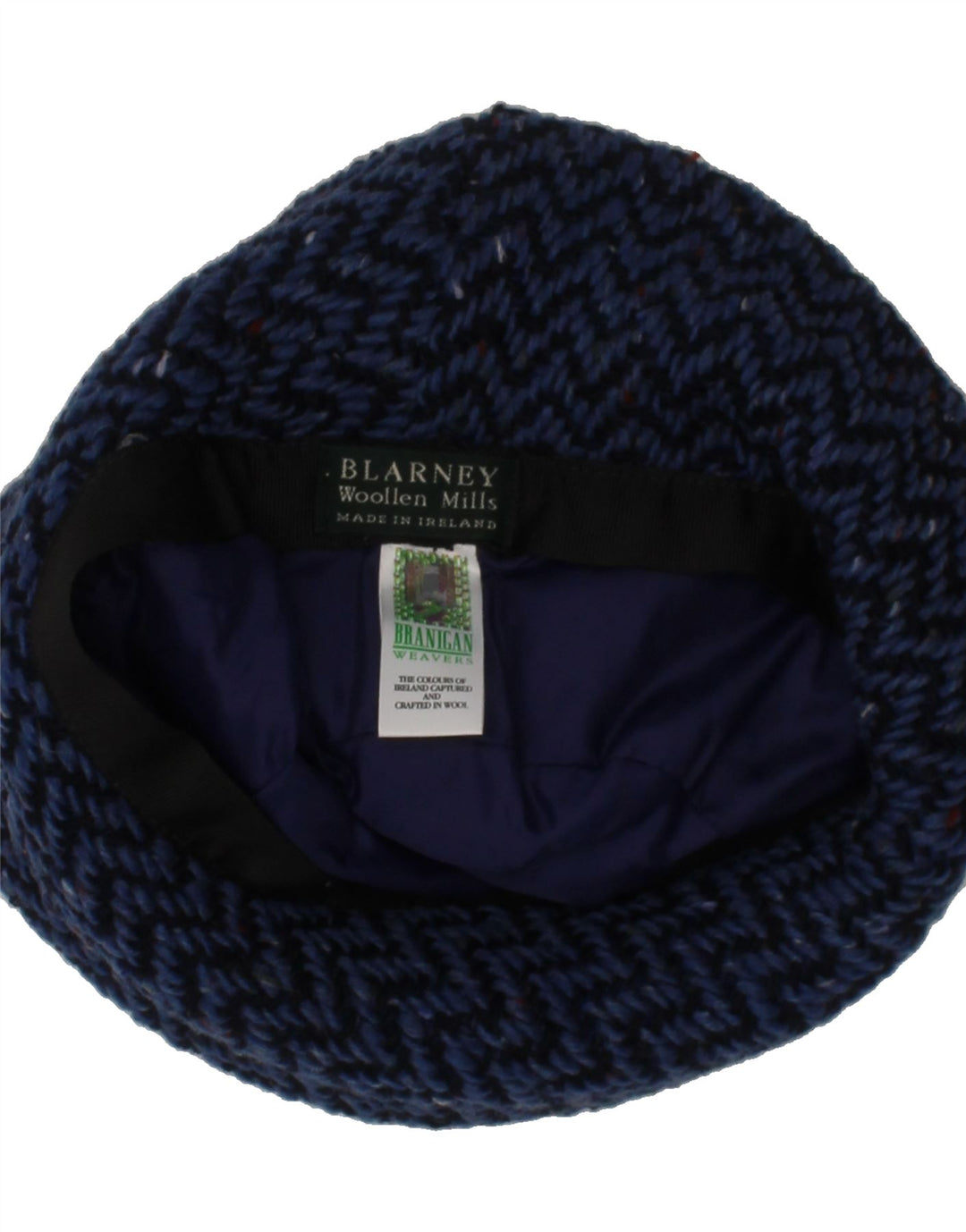 BLARNEY WOOLEN MILLS Womens 2 Piece Set Bag One Size Navy Blue Chevron Vintage Blarney Woolen Mills and Second-Hand Blarney Woolen Mills from Messina Hembry 