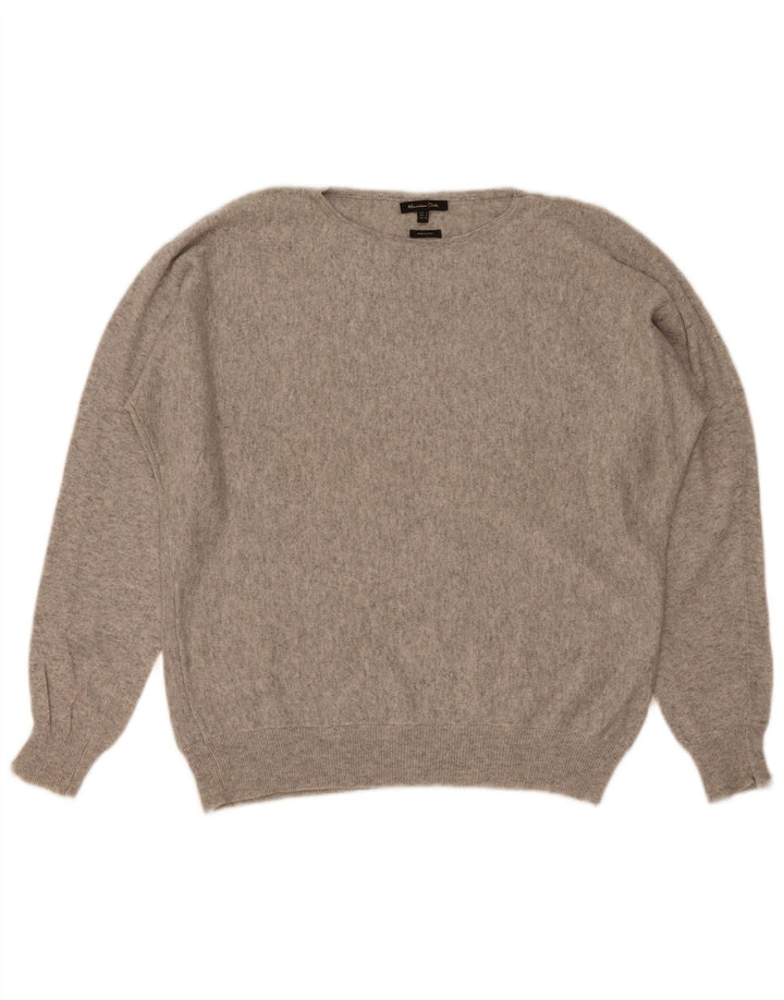 Massimo Dutti Jersey Mujer con Cuello Barco UK 44 Gris Medio Moteado