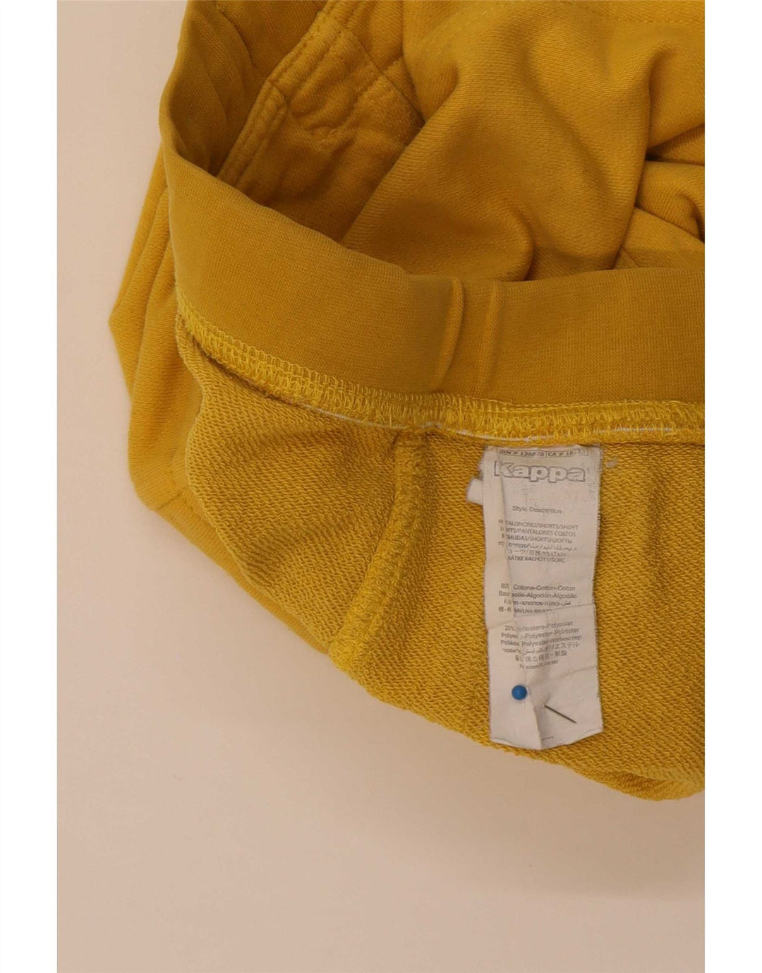 Kappa Hombre Pantalones Cortos Casuales De Algodón Amarillo Grande