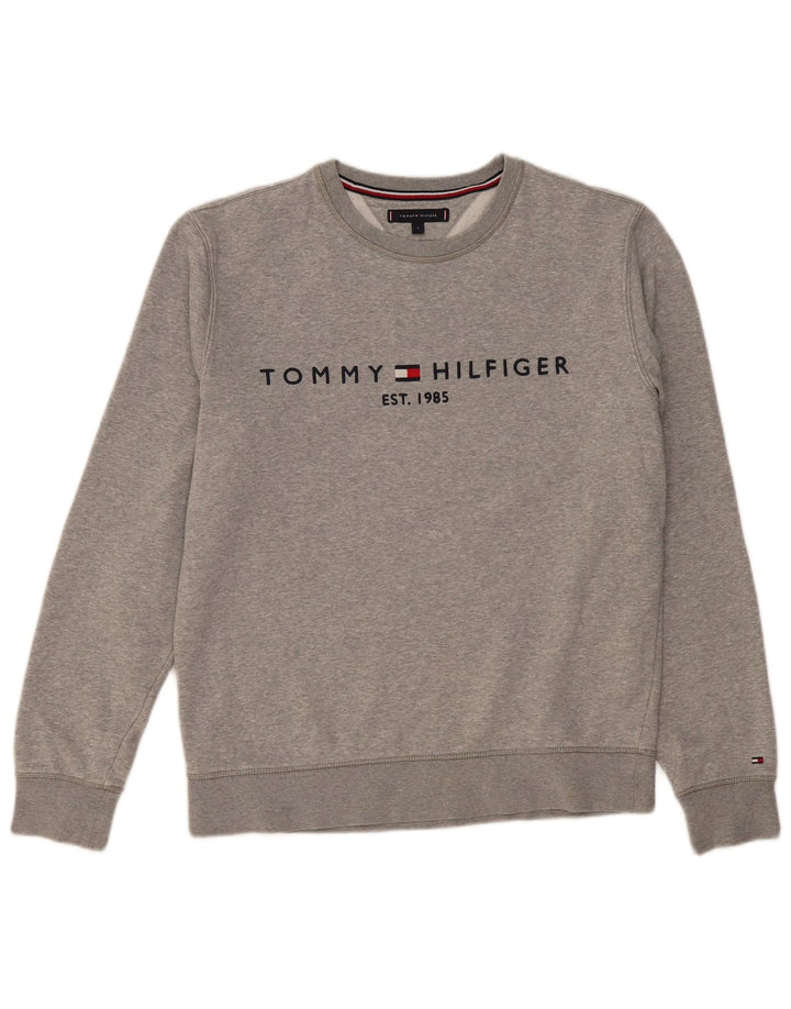 Tommy Hilfiger Sudadera Gráfica para Hombre Jumper Large Gris Algodón
