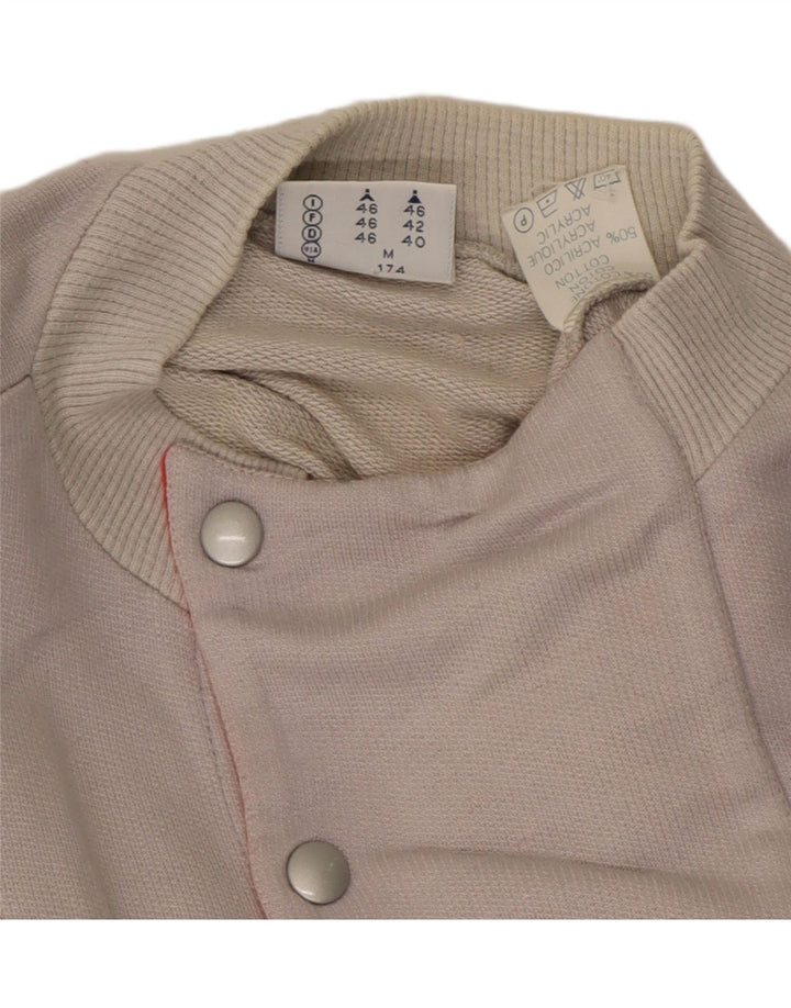 LOTTO Sudadera con Cuello y Botones para Mujer UK 44 Gris Medio Rayas Pintadas