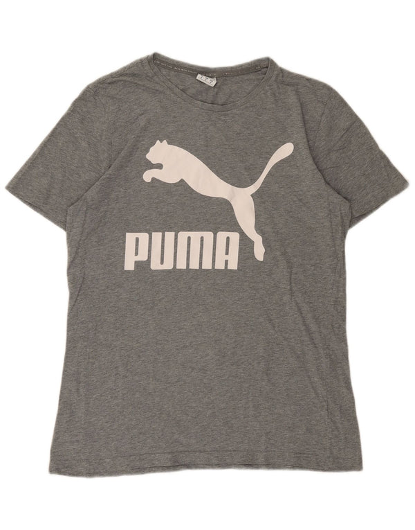 Puma Camiseta gráfica para hombre Top gris medio moteado