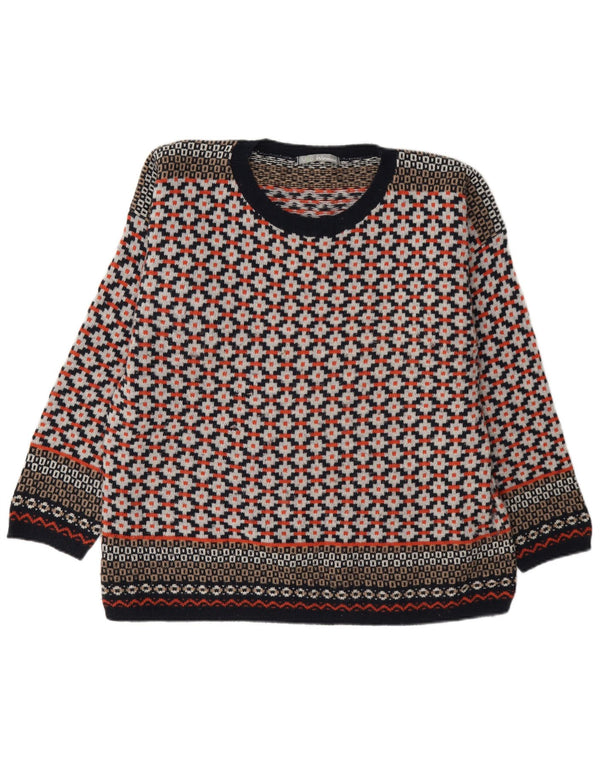 Marks & Spencer Jersey con Cuello Barco para Mujer UK 20 2XL Rojo Geométrico
